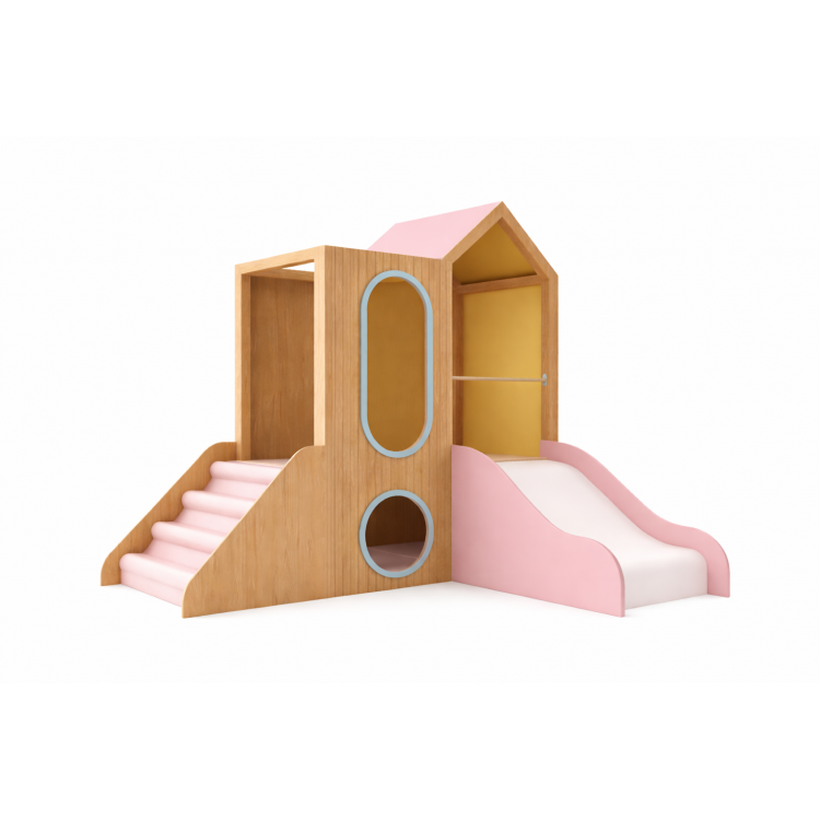 Little Nest Play Tower parque infantil interior com escorrega para cantinho infantil