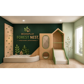 WoodPlay Forest Nest — Parque Infantil Indoor Premium